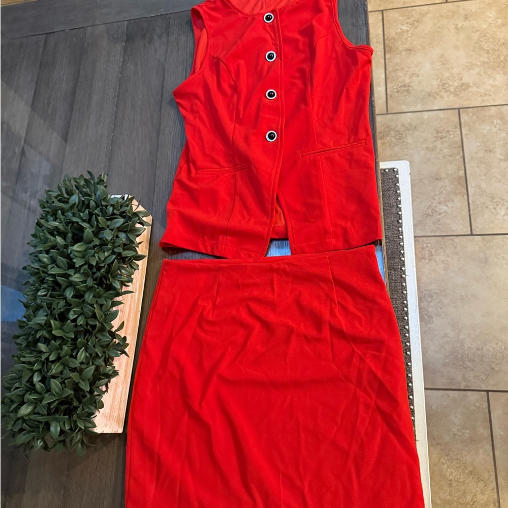 SHEIN Red Mini Pencil Skirt Work
